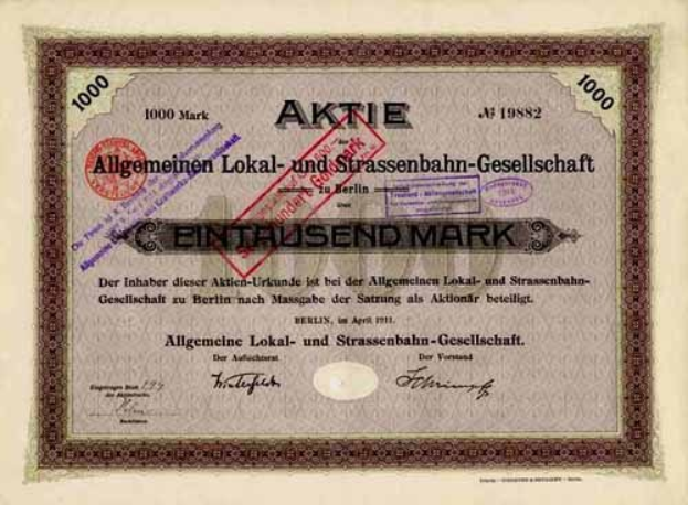 Alter deutscher Staatsanleihe-Schein mit gedrucktem Text und numerischen Details.