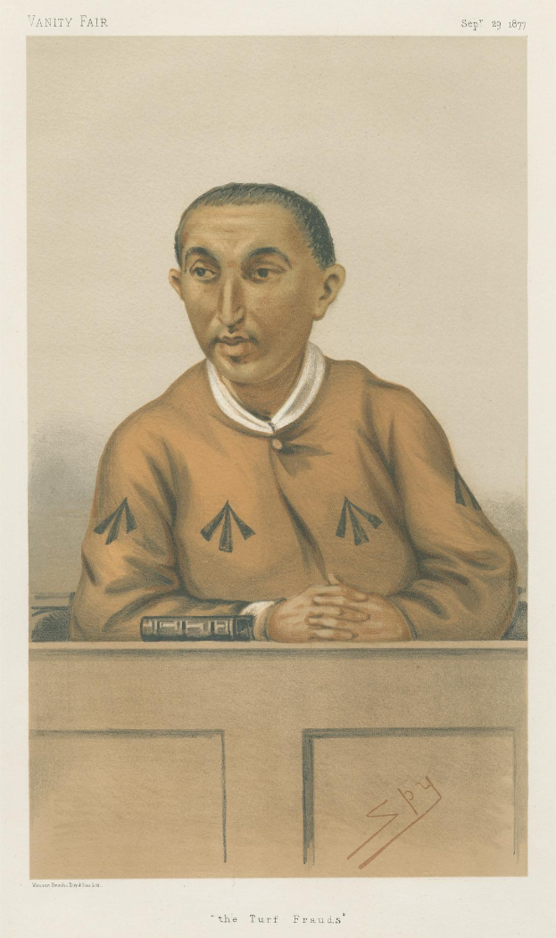 Ein Mann in einem weißen Hemd und dunklen Hosen sitzt an einem Tisch mit gefalteten Händen, sieht ernst aus, mit dem Text "Die Platzschwindler" unten.