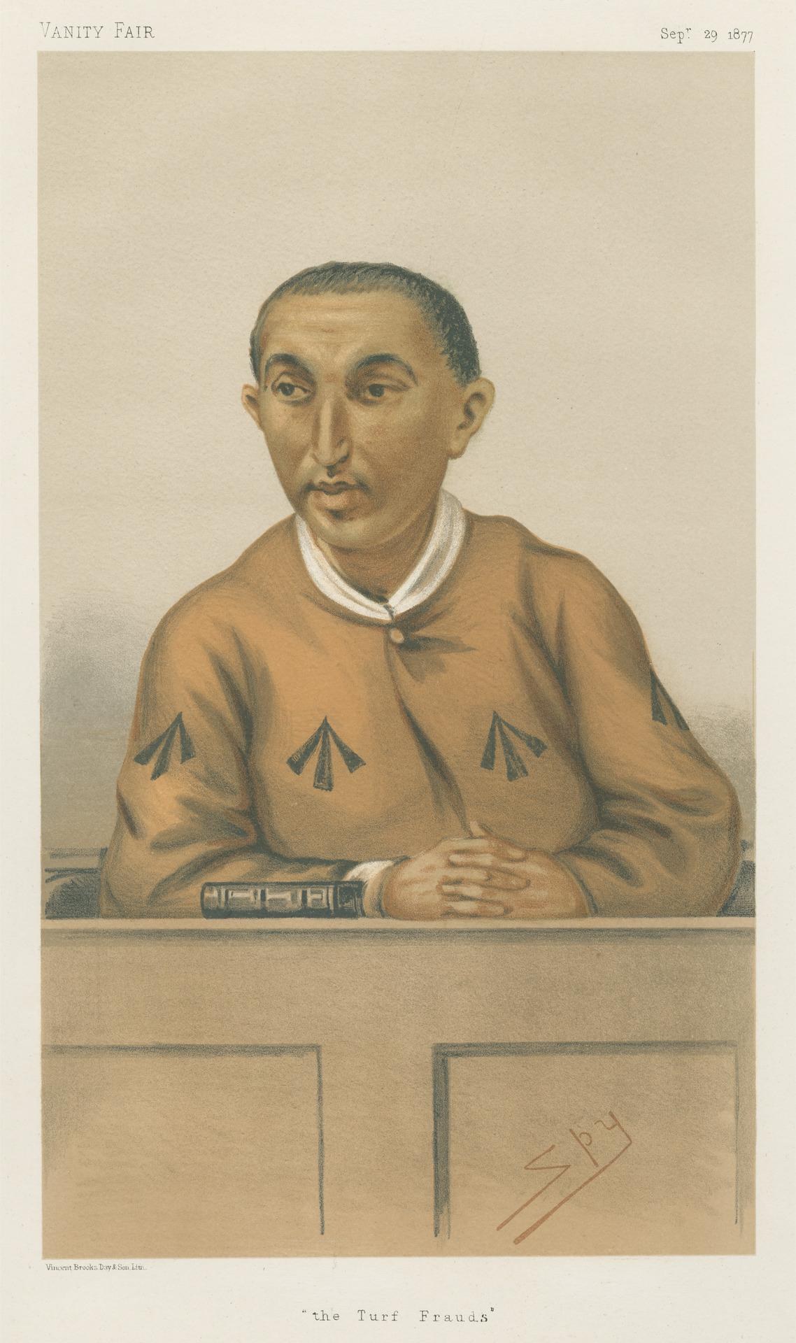 Ein Mann in einem weißen Hemd und dunklen Hosen sitzt an einem Tisch mit gefalteten Händen und zeigt einen ernsten Gesichtsausdruck, mit dem Text "Die Rasenbetrug" unten.