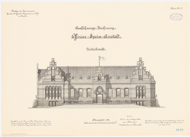 Schwarze und weiße Linienzeichnung des Reichstagsgebäudes, des Hauptsaals des Deutschen Parlaments in Berlin, mit der deutschen Flagge darauf, begleitet von Text.