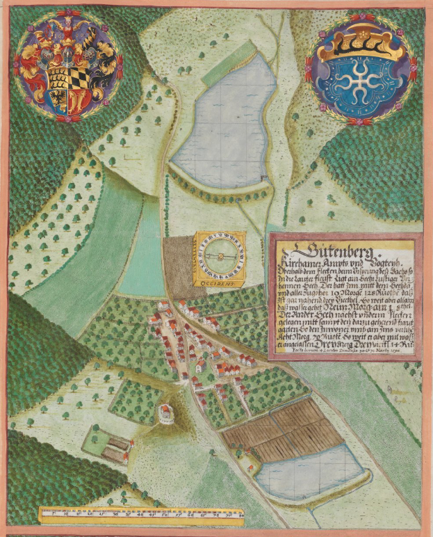 Eine detaillierte Karte von Hamburg, Deutschland, mit Stadtstraßen, Gebäuden und verschiedenen Logos und Texten.